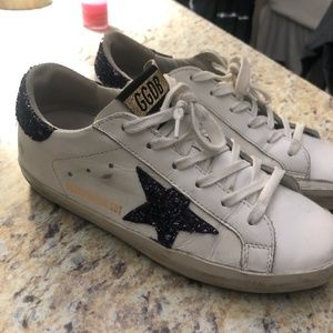 Golden Goose White Glitter Superstars 36
